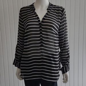 A.n.a. Large sheer long sleeve blouse